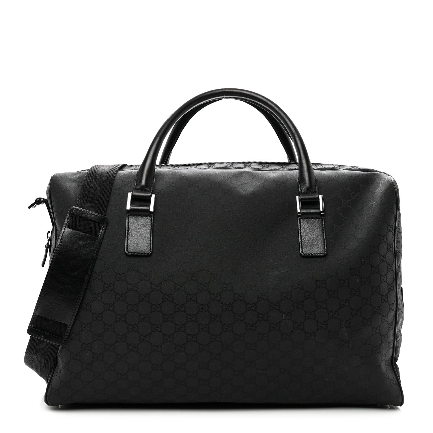 Gucci Denim Monogram Large Carry On Duffle Black 1 of 9
