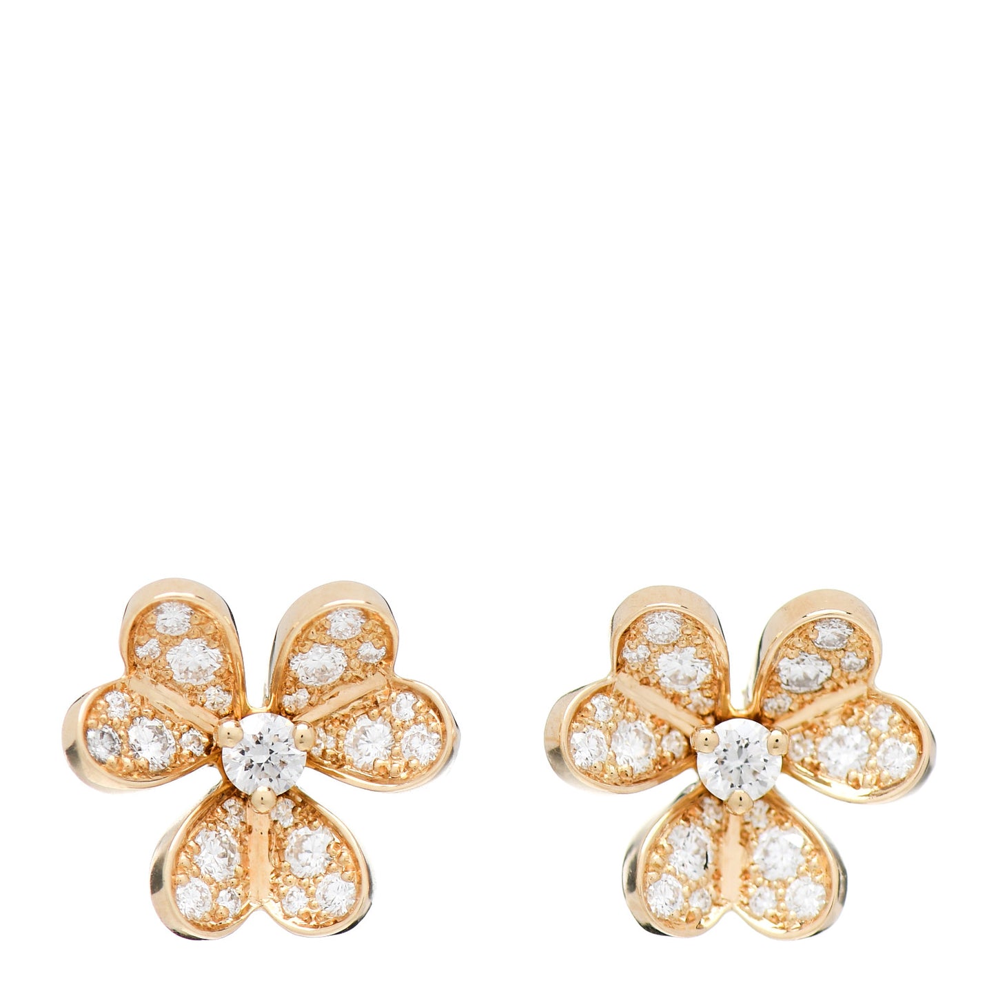 18K Yellow Gold Diamond Mini Frivole Pave Earrings
