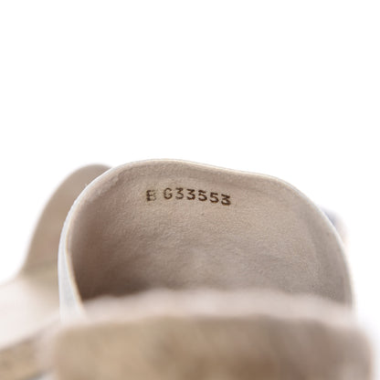 Chanel Iridescent Goatskin CC Espadrille Mules 39 Ivory Black 9 of 10