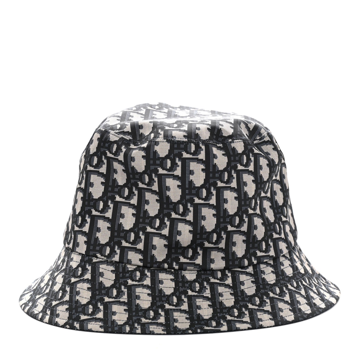 Christian Dior Polyester Cotton Oblique Reversible Teddy-D Brim Bucket Hat 56 Black 1 of 5