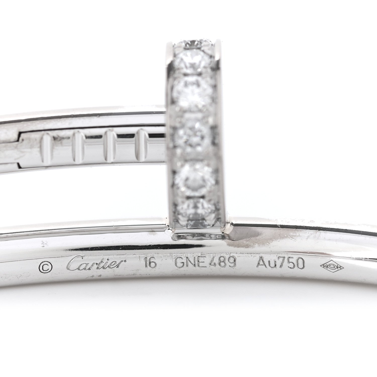 Cartier 18K White Gold Diamond Juste Un Clou Bracelet 16 4 of 5