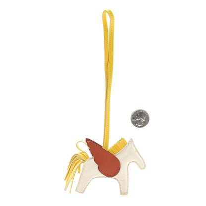 Hermes Milo Lambskin Grigri Rodeo Pegase Horse Bag Charm PM Craie Jaune de Naples Cuivre 2 of 5