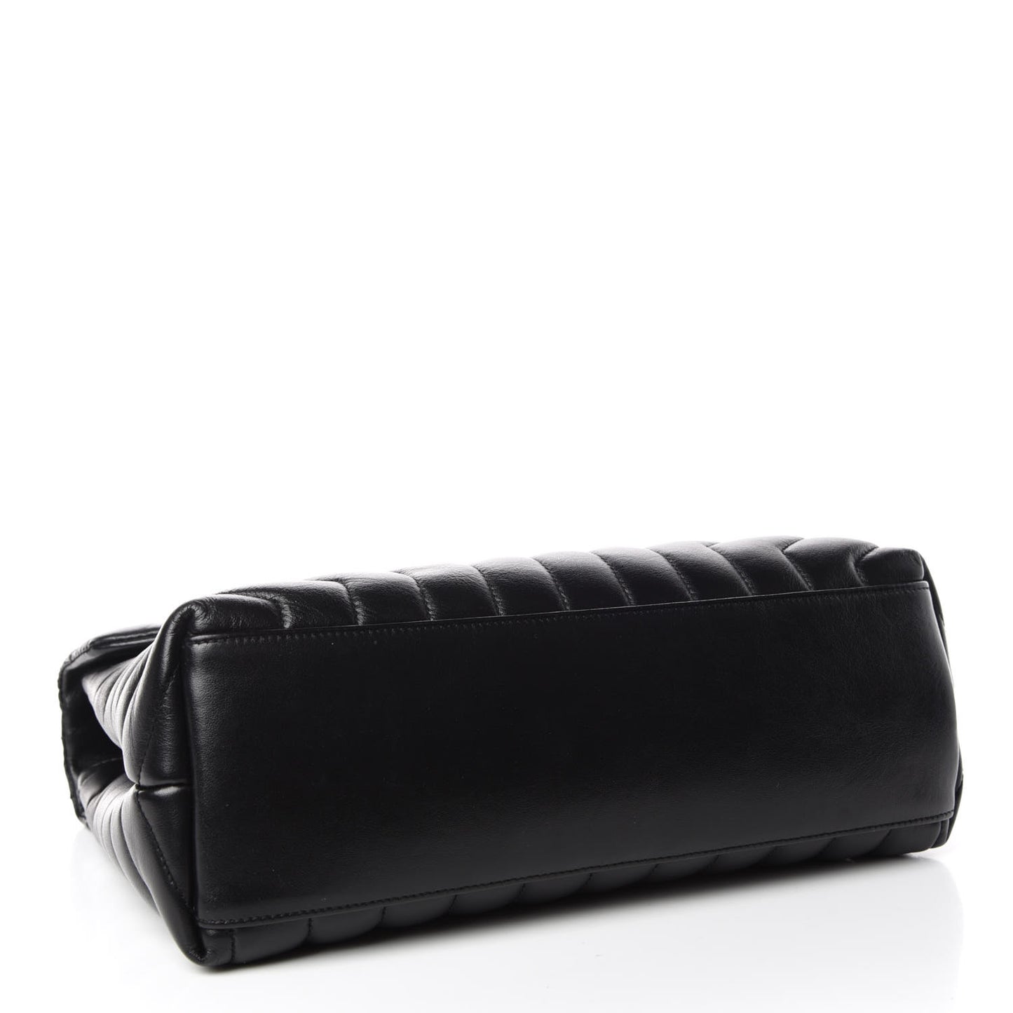 Calfskin Y Quilted Monogram Medium Loulou Chain Satchel Black