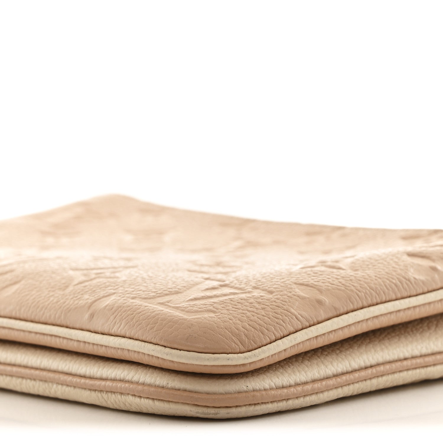 Louis Vuitton Empreinte Double Zip Pochette Beige Rose Creme 11 of 12