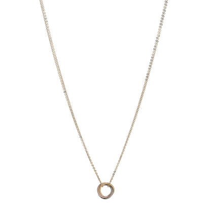 Cartier 18K Pink Yellow White Gold Trinity Double Chain Pendant Necklace 1 of 5