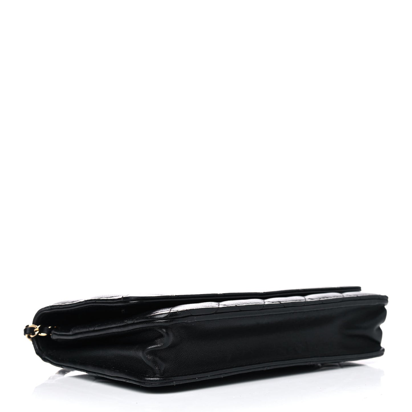 Lambskin Quilted Wallet On Chain WOC Black