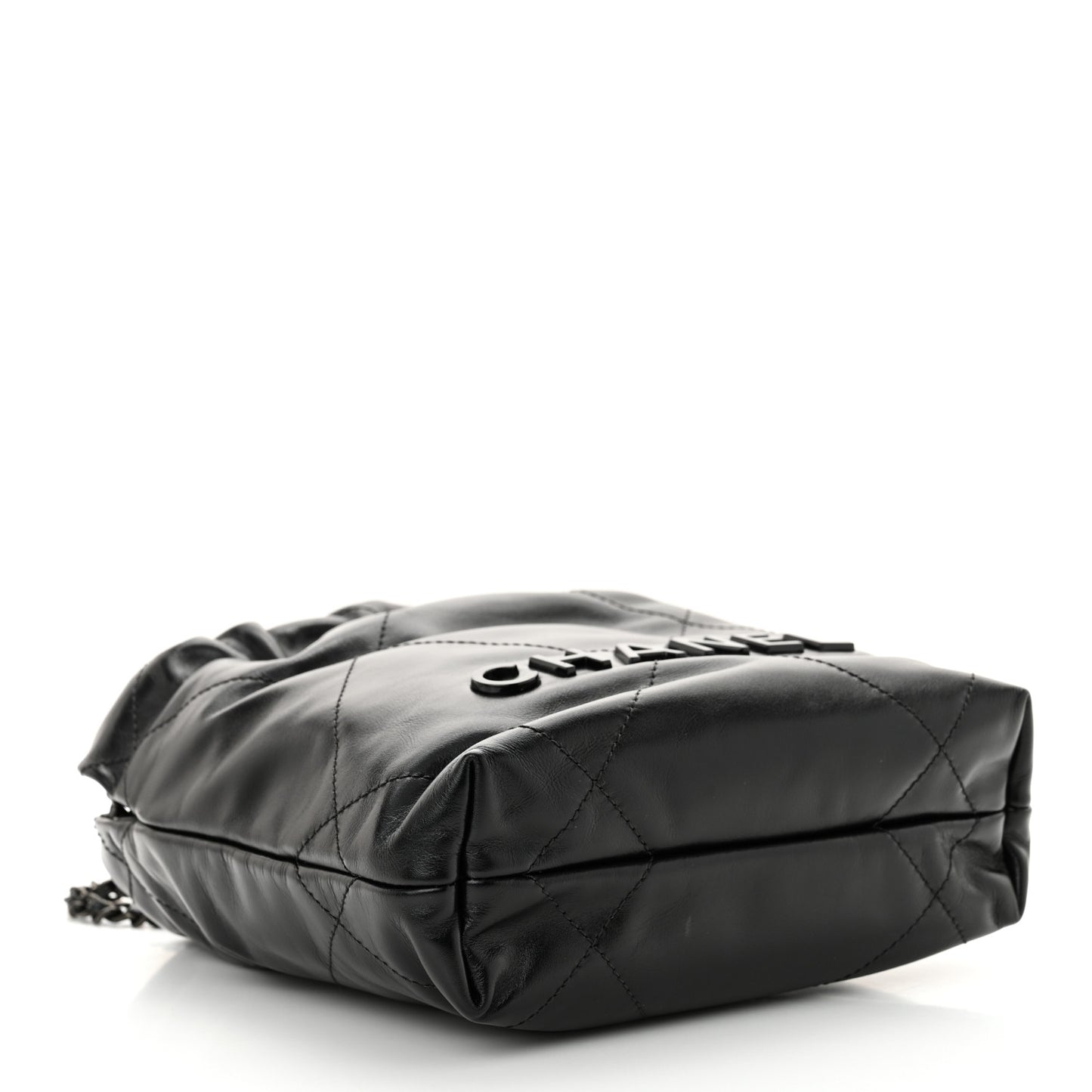 Shiny Calfskin Quilted Mini Chanel 22 So Black
