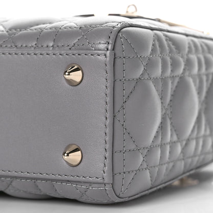 Christian Dior Lambskin Cannage Small My ABCDior Lady Dior Grey 10 of 11