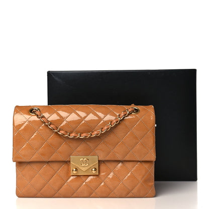 Chanel Patent Goatskin Quilted Small 3 Pocket Accordion Flap Brown 11 of 11