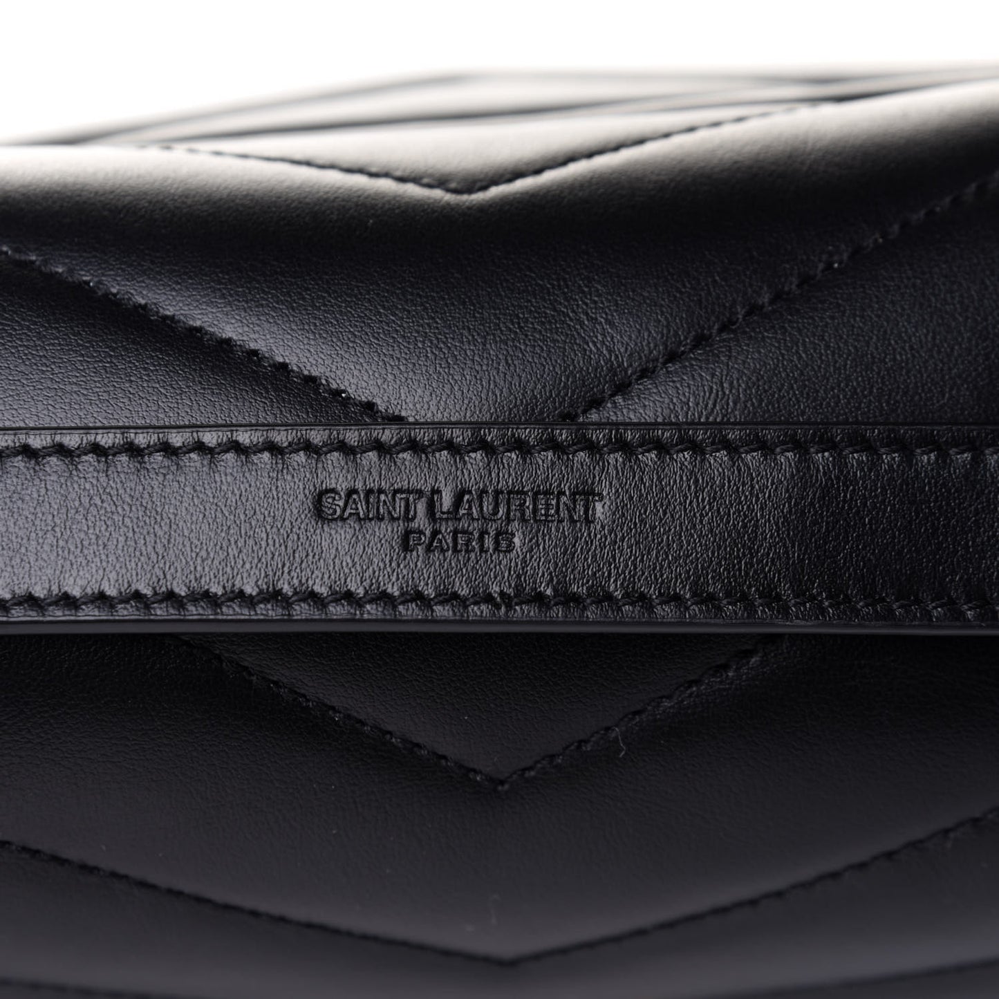Calfskin Y Quilted Monogram Medium Loulou Chain Satchel Black