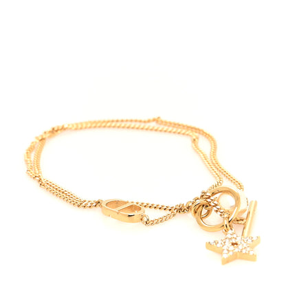 Christian Dior Metal Crystal Pearl Double Tour CD Bracelet Gold 1 of 4