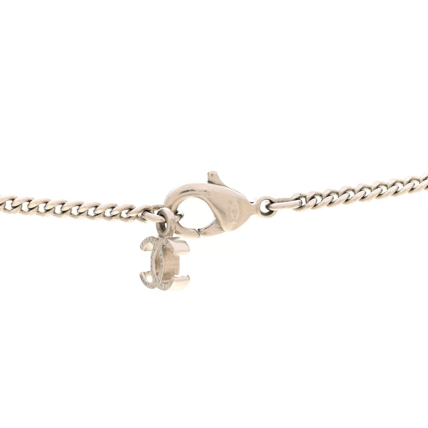 Crystal Baguette CC Necklace Blue