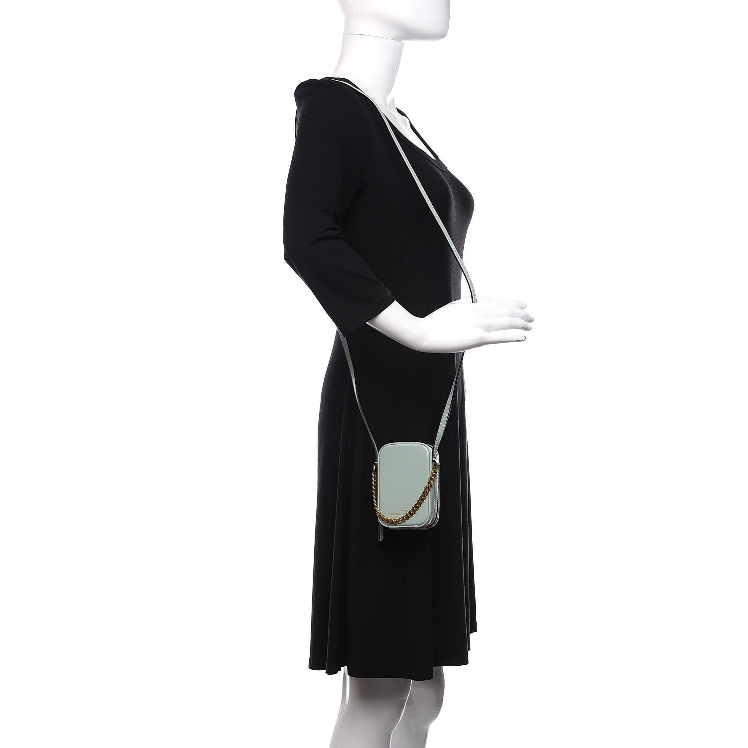 Marc Jacobs Smooth Calfskin The Mini Vanity Crossbody Bag Marine Green 2 of 9