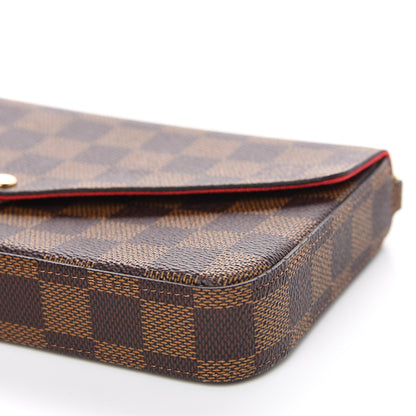 Louis Vuitton Damier Ebene Pochette Felicie Chain Wallet 8 of 9