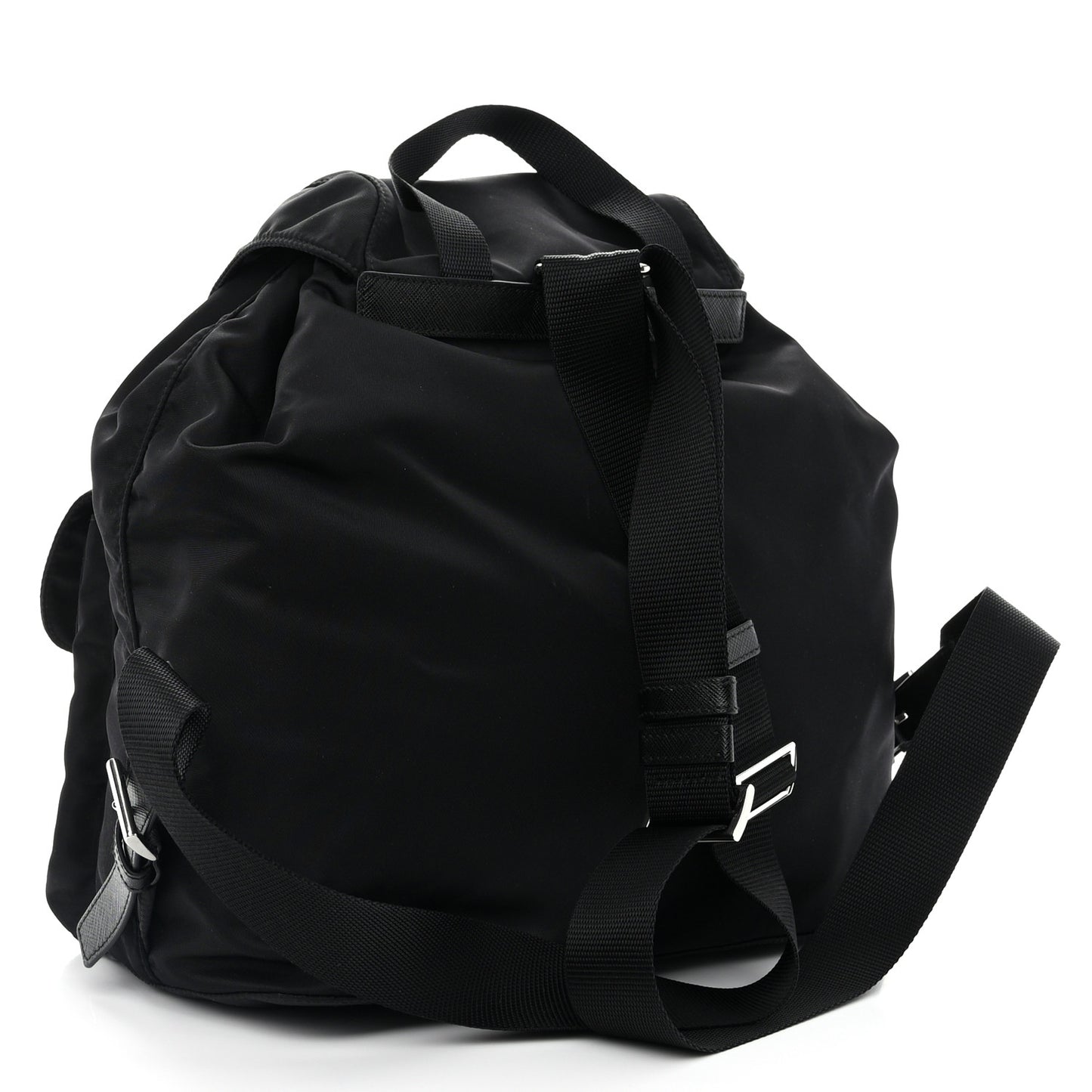 Re-Nylon Vela Saffiano Medium Backpack Black