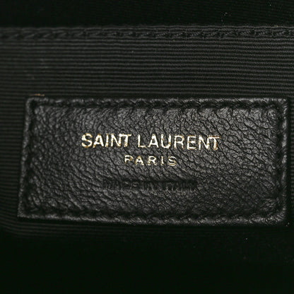Saint Laurent Patent Calfskin Crocodile Embossed Monogram Lou Camera Bag Black 6 of 10