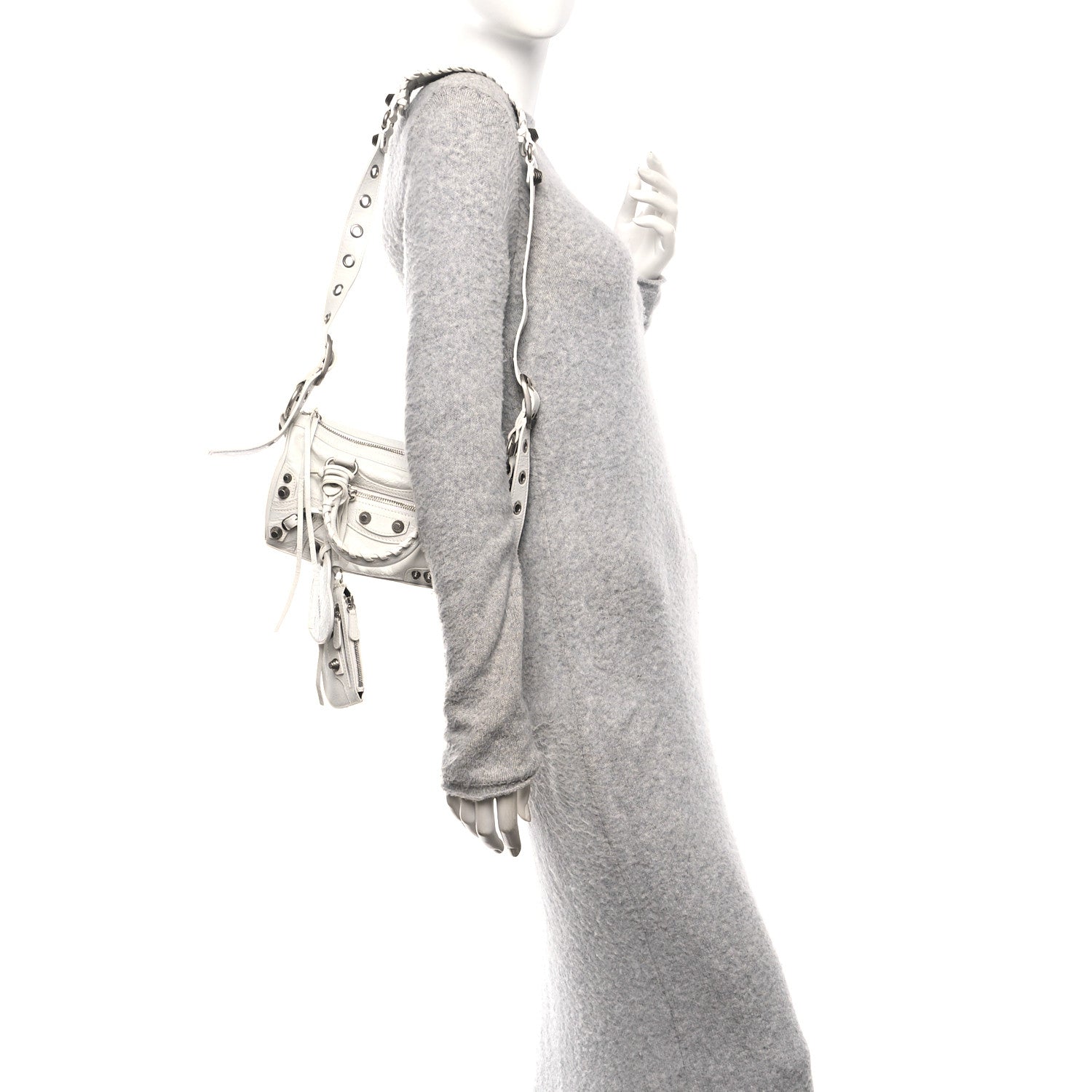 Balenciaga Agneau Arena Mini Le Cagole Duffle Crossbody Bag Optic White 2 of 14