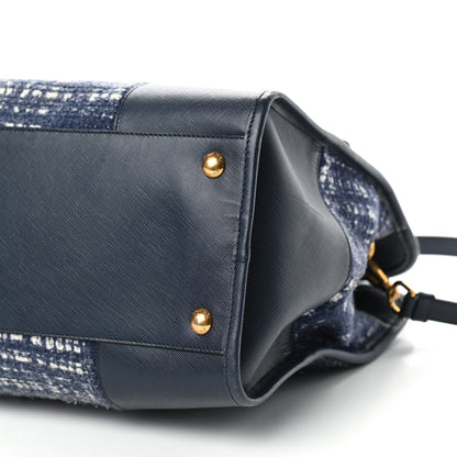 Prada Tela Tweed Saffiano Tote Bag Inchiostro 8 of 9