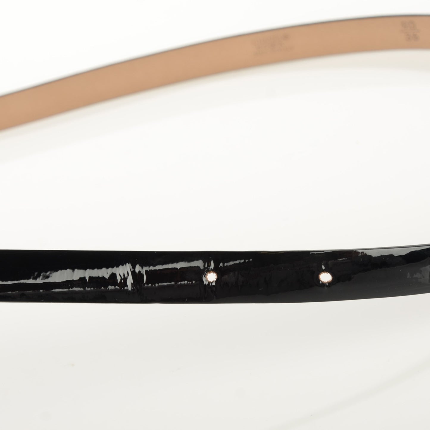 Patent Leather CC Logo Skinny Belt 90 36 Black