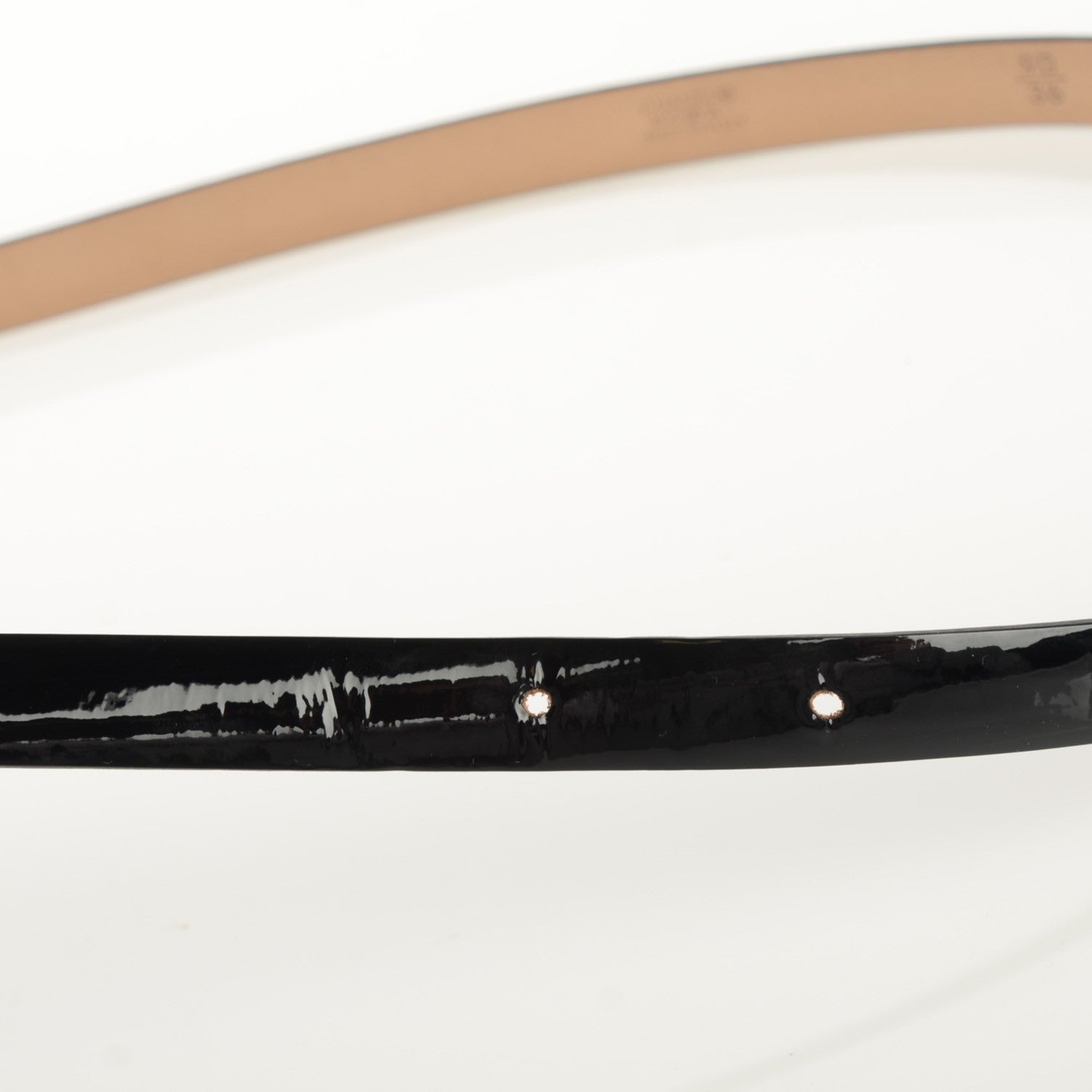 Chanel Patent Leather CC Logo Skinny Belt 90 36 Black 4 of 12