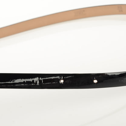 Chanel Patent Leather CC Logo Skinny Belt 90 36 Black 4 of 12