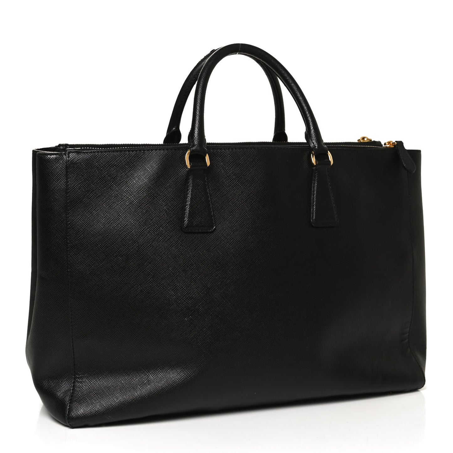 Saffiano Large Galleria Double Zip Tote Black