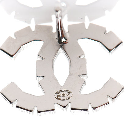Chanel Crystal CC Earrings Silver 4 of 5