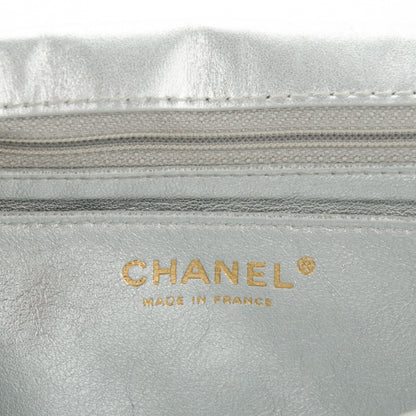 Chanel Metallic Lambskin Quilted Jumbo Single Flap Silver 6 of 7