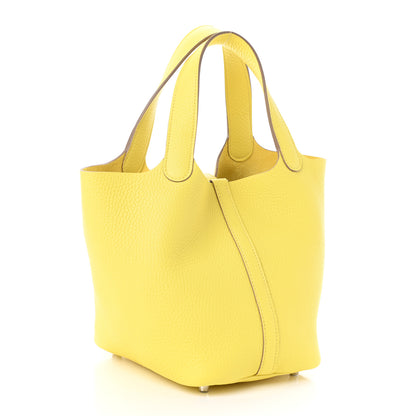 Hermes Taurillon Clemence Picotin Lock 18 PM Lime 3 of 9