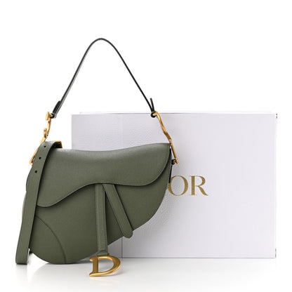 Christian Dior Grained Calfskin Saddle Bag With Strap Sage Green 11 of 11