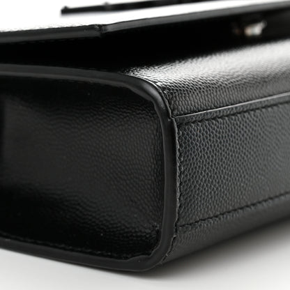 Saint Laurent Grain De Poudre Small Monogram Monochrome Kate Satchel Black 10 of 15