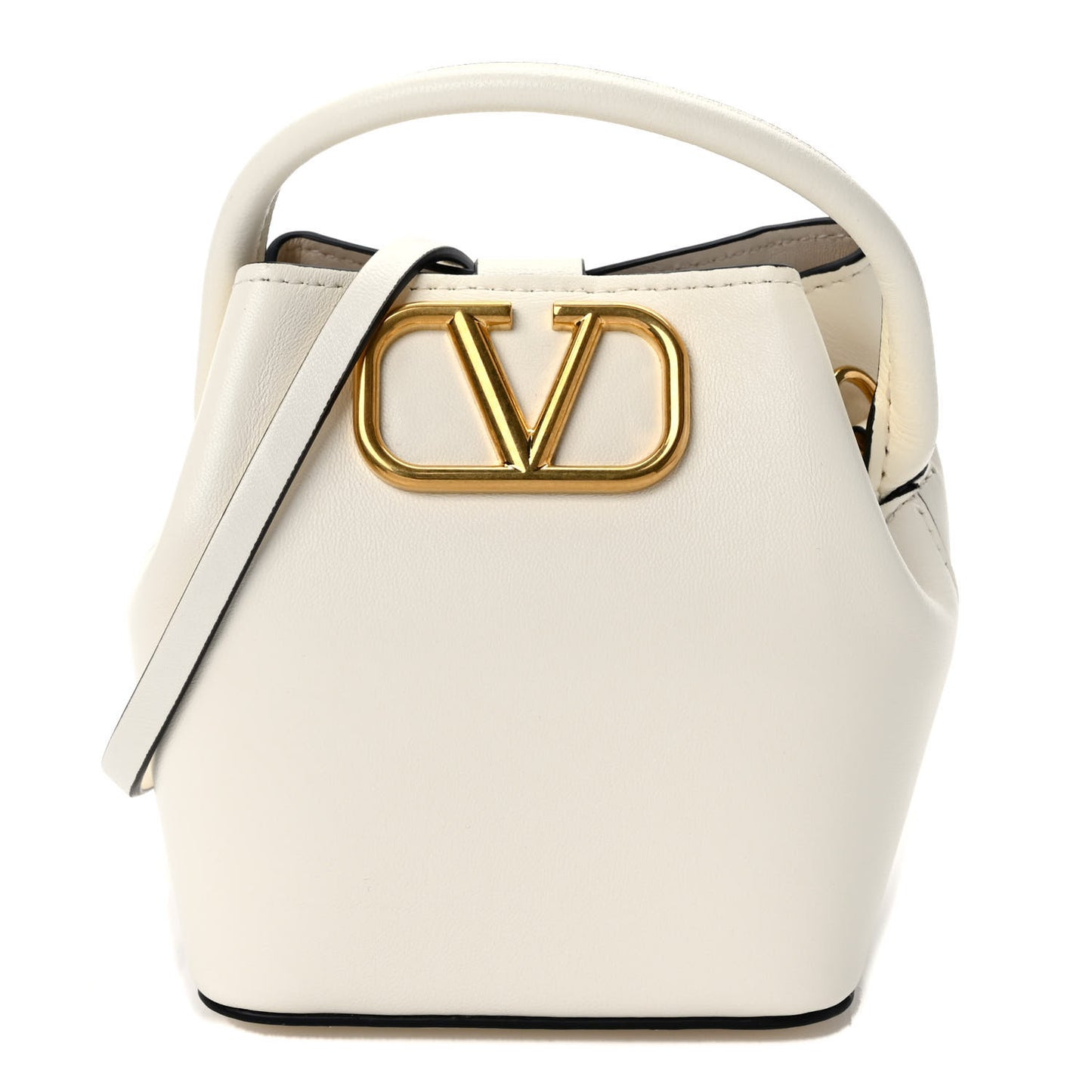 Nappa Mini Vlogo Bucket Bag White