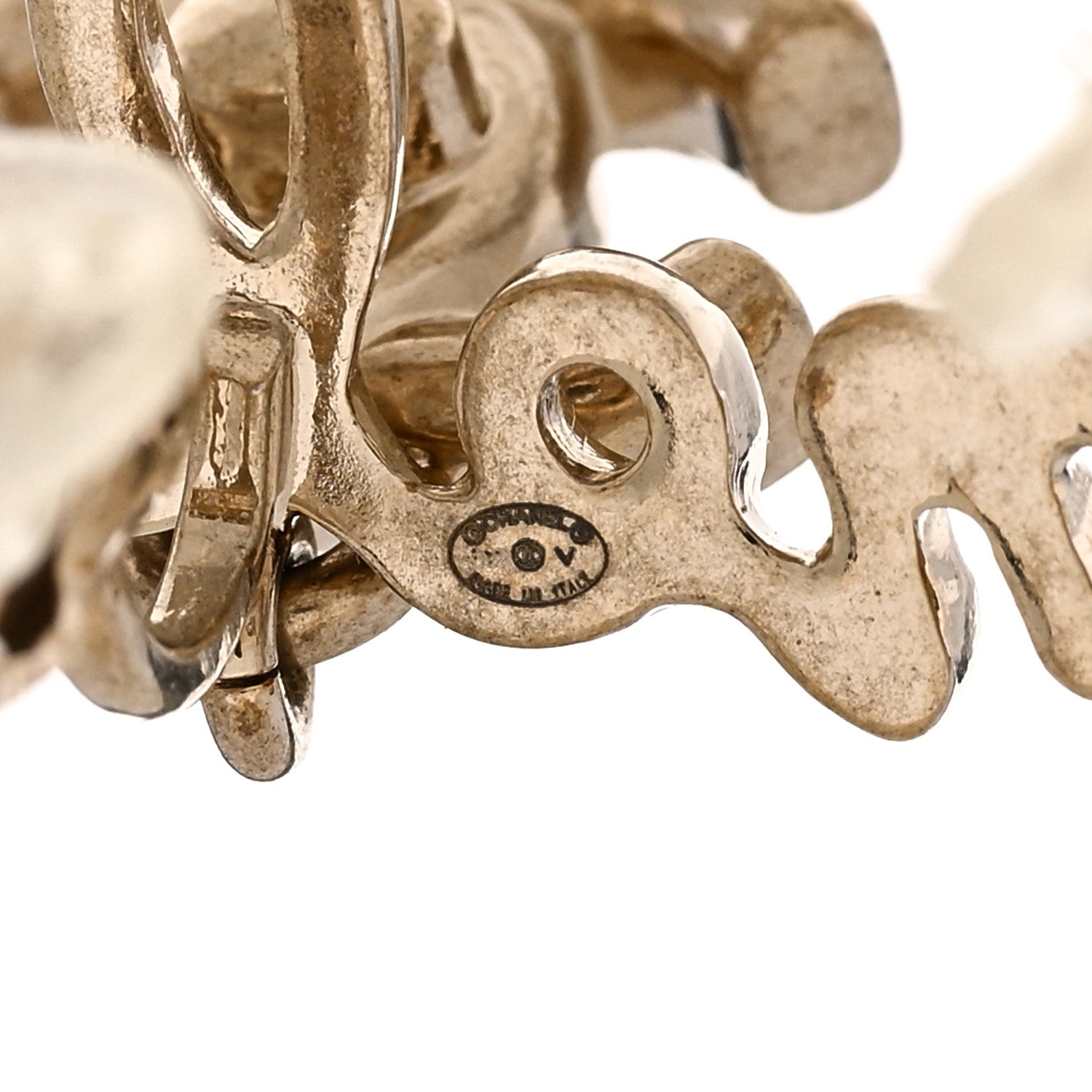 Chanel Metal Logo CC Turnlock Clip On Earrings Gold 4 of 5