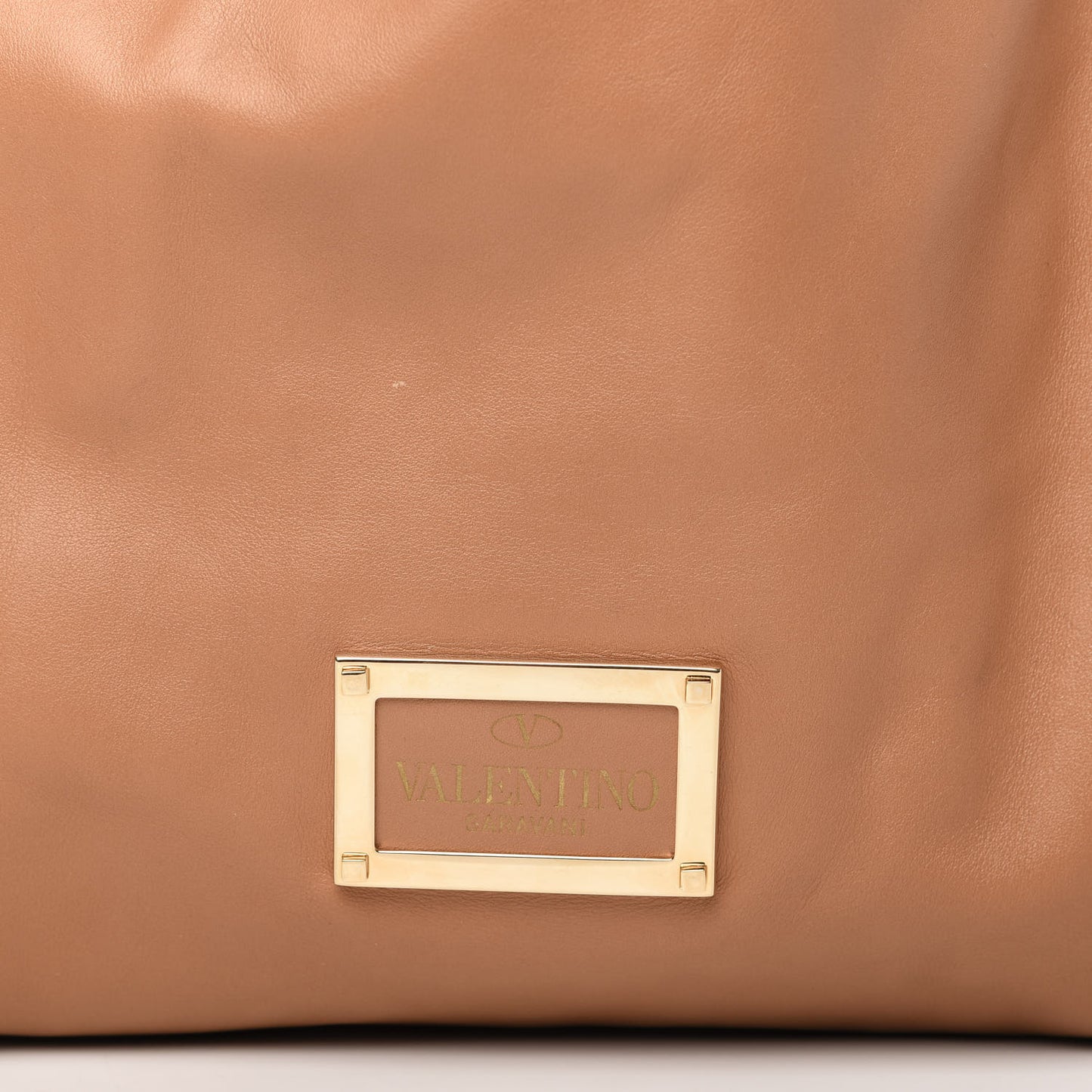 Nappa Double Pocket Bow Tote Camel