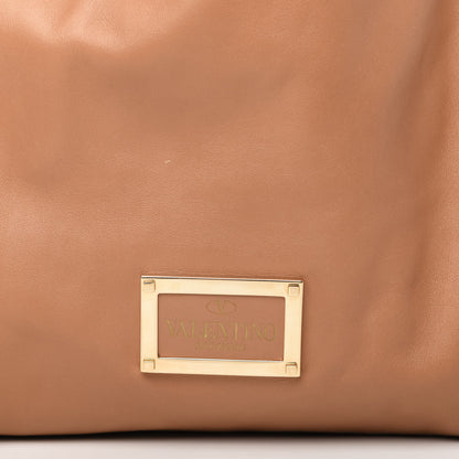 Valentino Garavani Nappa Double Pocket Bow Tote Camel 9 of 13