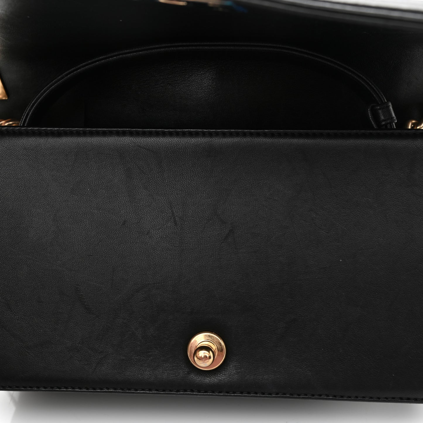 Lambskin Quilted Medium Boy Flap Black