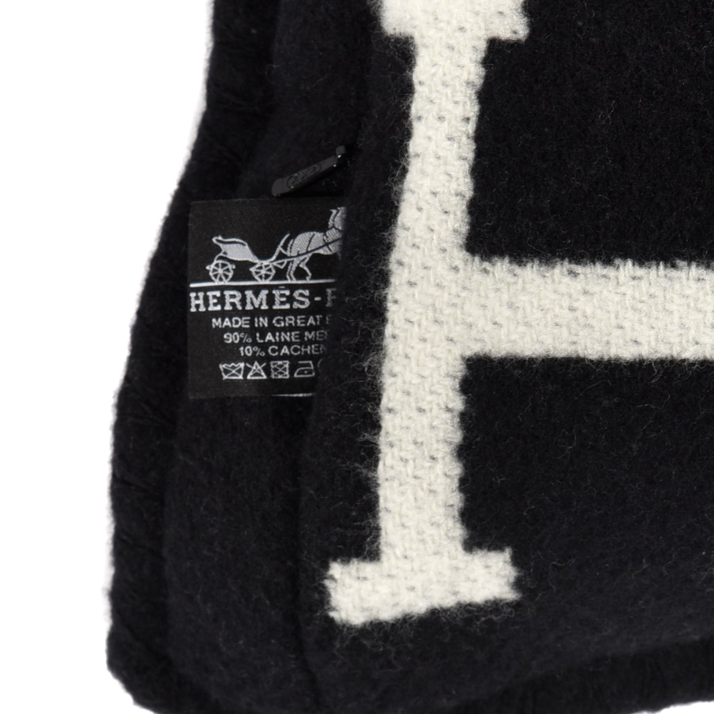 Wool Cashmere Avalon III Pillow PM Ecru Black