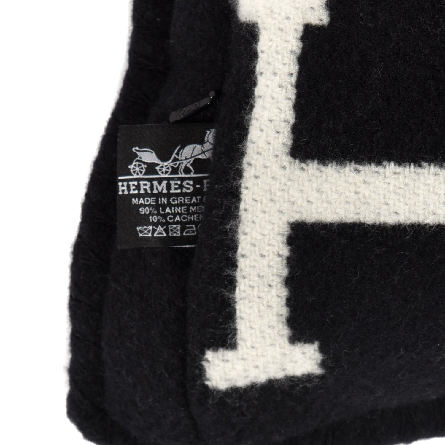 Hermes Wool Cashmere Avalon III Pillow PM Ecru Black 5 of 6