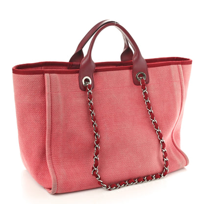 Chanel Canvas Large Deauville Tote Red 2 of 11
