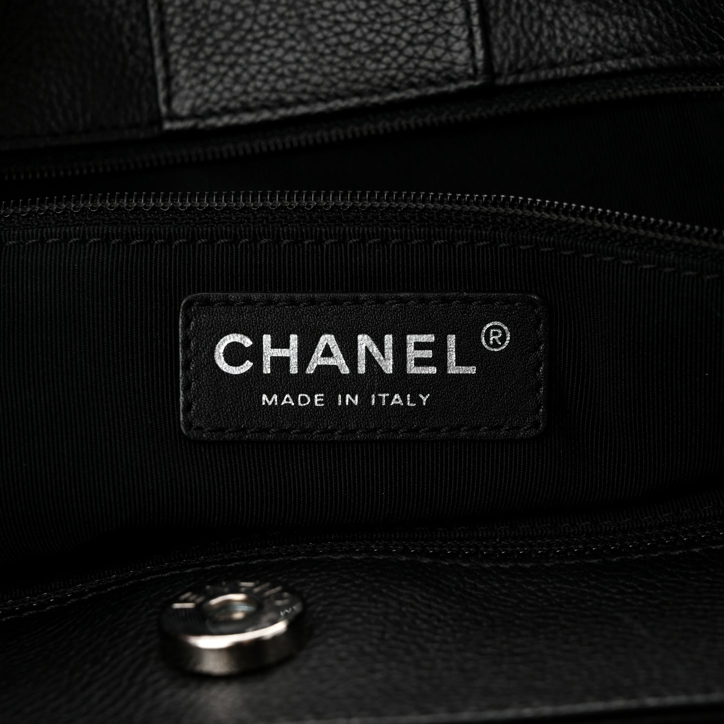 Calfskin Cerf Executive Shopper Tote Black