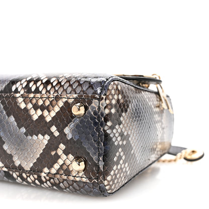 Christian Dior Snakeskin Mini Lady Dior Bleu Multicolor 9 of 10