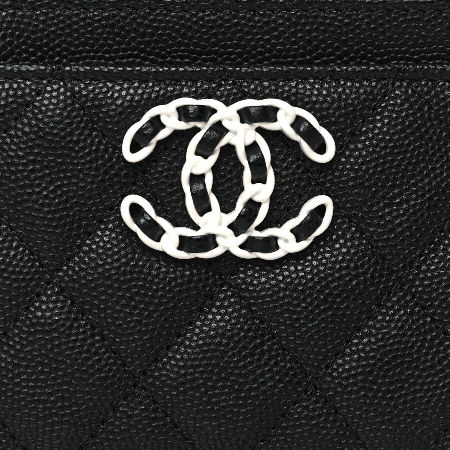 Chanel Caviar Quilted Chanel 19 Zip Card Holder Black 8 of 9