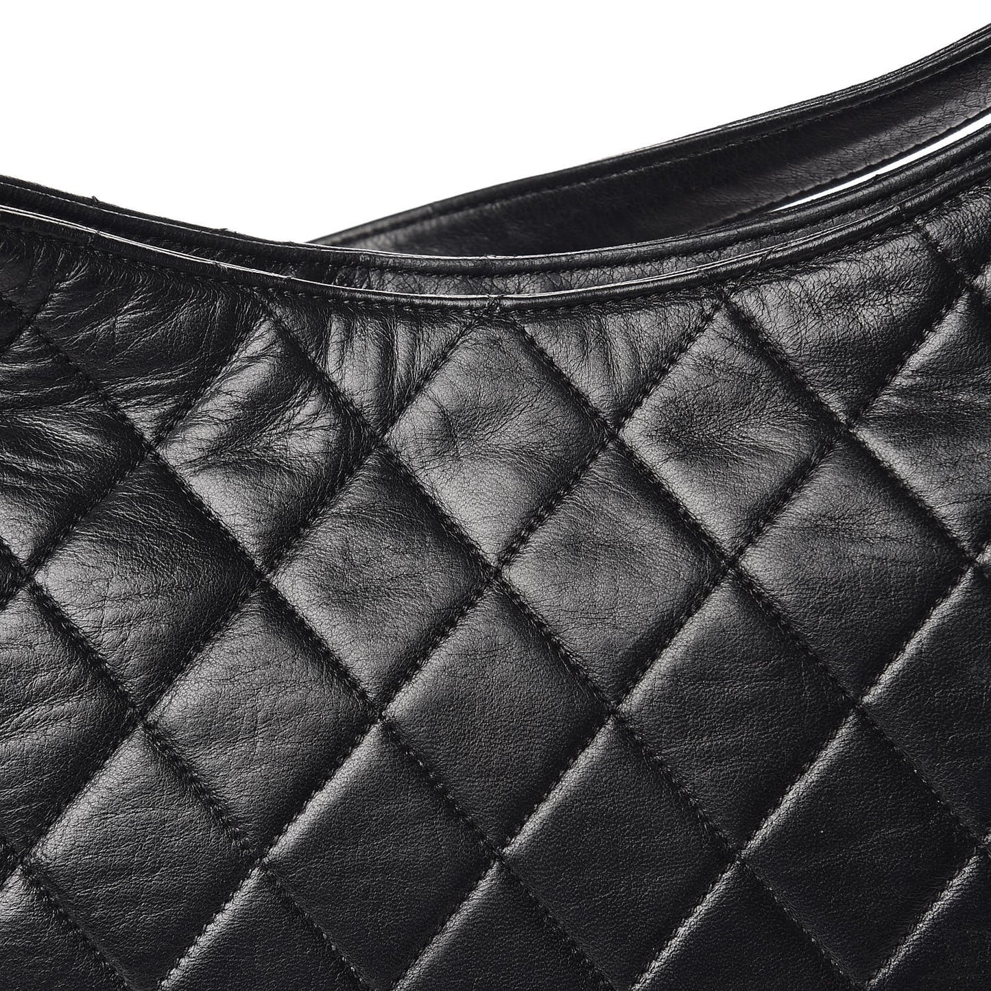 Lambskin Quilted Hobo Black