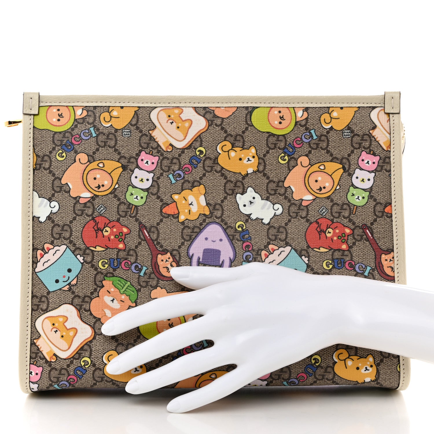 Gucci GG Supreme Monogram Animal Kawaii Cosmetic Case Multi White 2 of 7