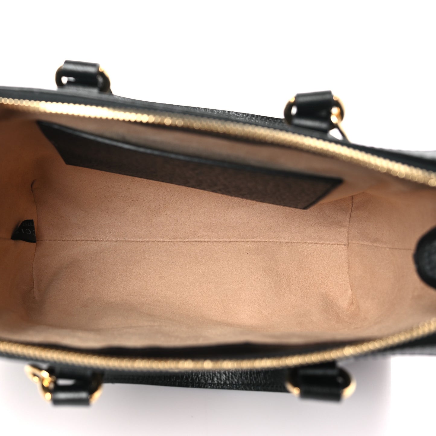 Textured Calfskin Web Small Ophidia Tote Bag Black