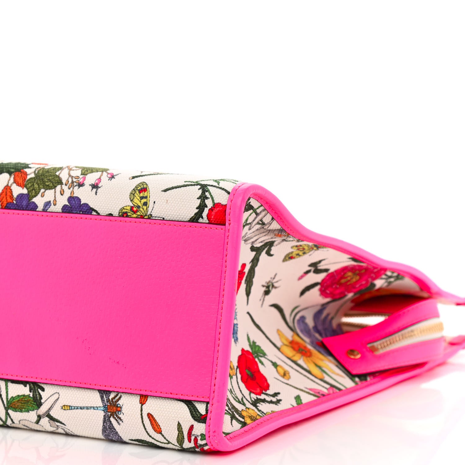 Gucci Canvas Large Flora Tote Pink Multicolor Fuchsia 10 of 10