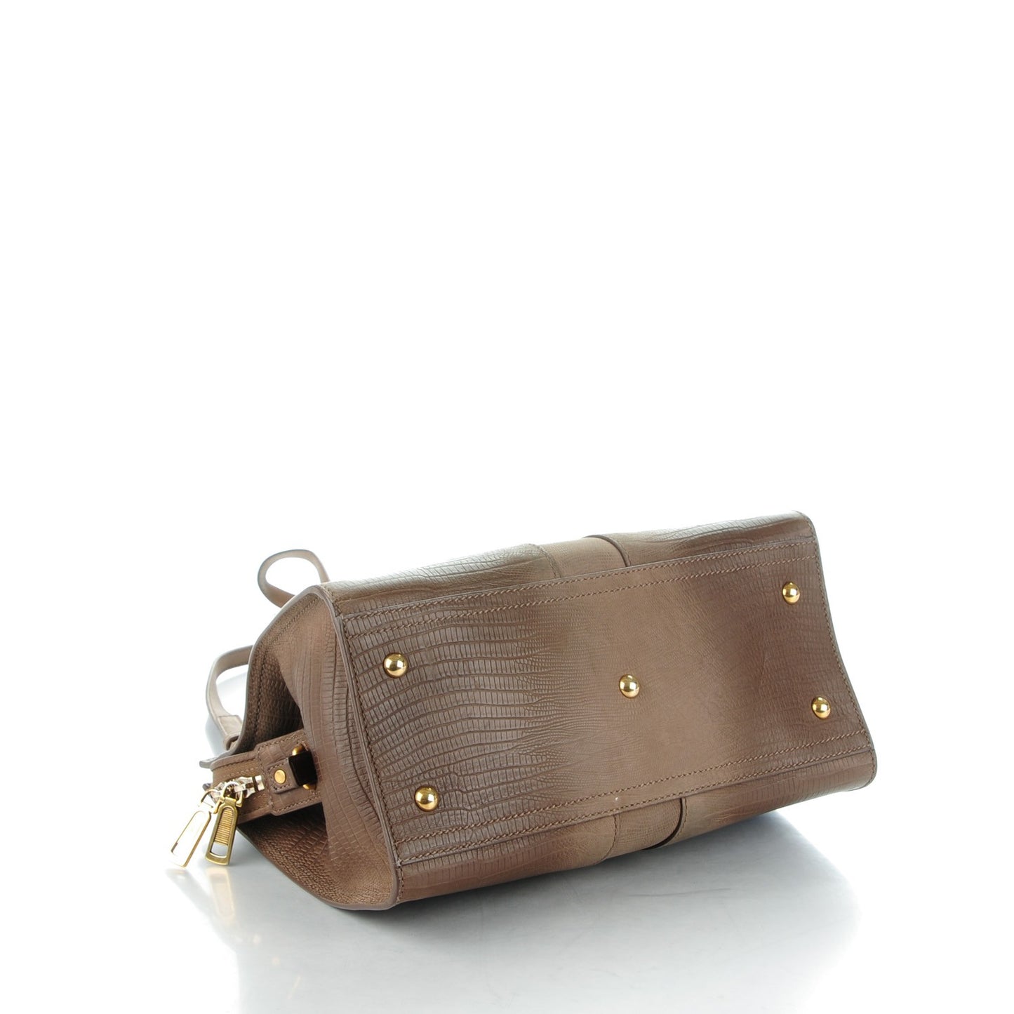 Calfskin Lizard Embossed Small Cabas ChYc Brown