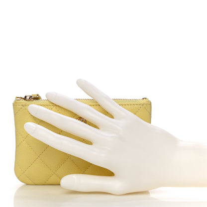 Chanel Caviar Quilted Small Cosmetic Case Yellow 2 of 11