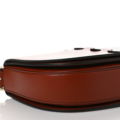 Chloe Shiny Calfskin Mia Tri-Color Saddle Bag Brown Black 6 of 7