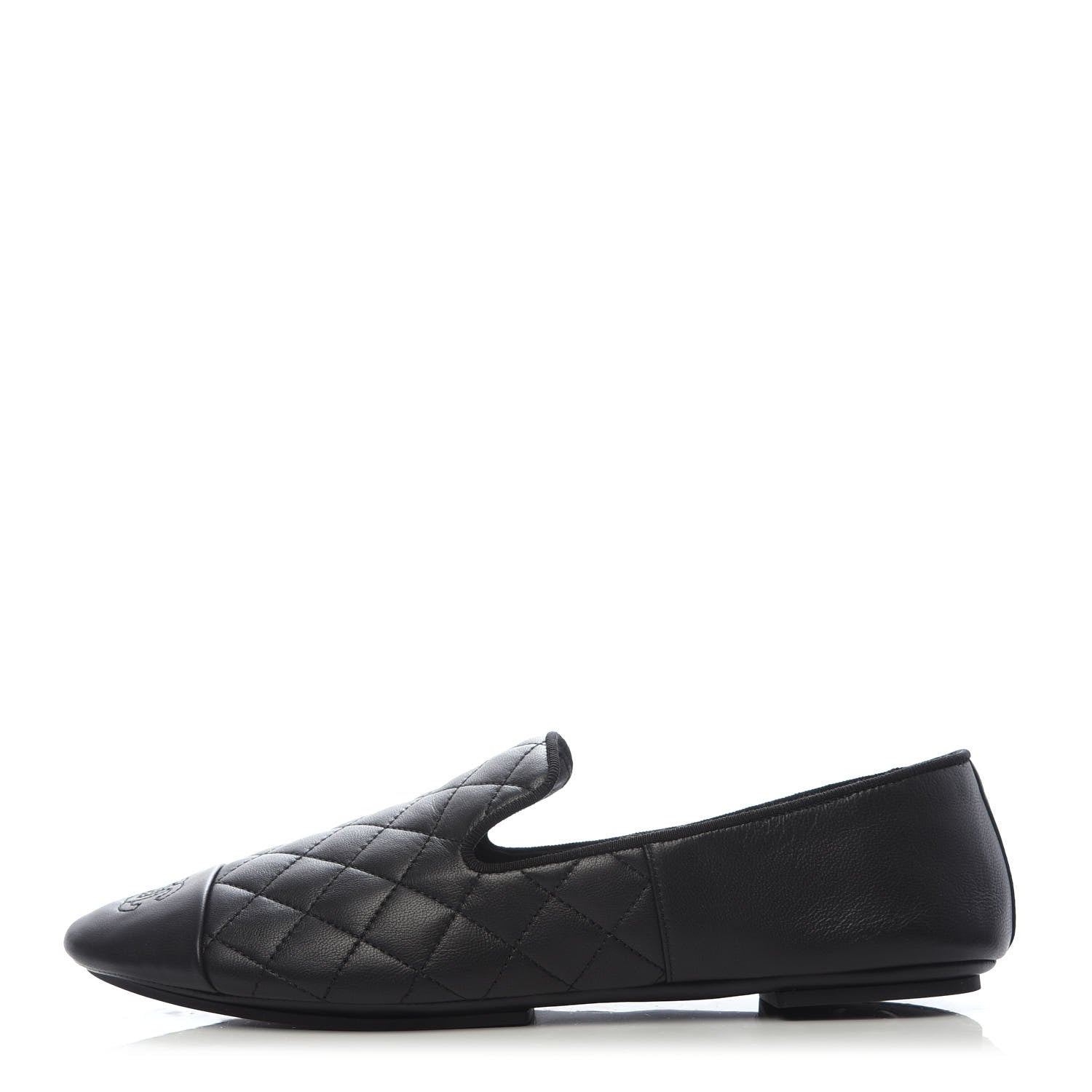 Chanel Lambskin Quilted Cap Toe Slipper With Pouch 39 Black 1 of 10
